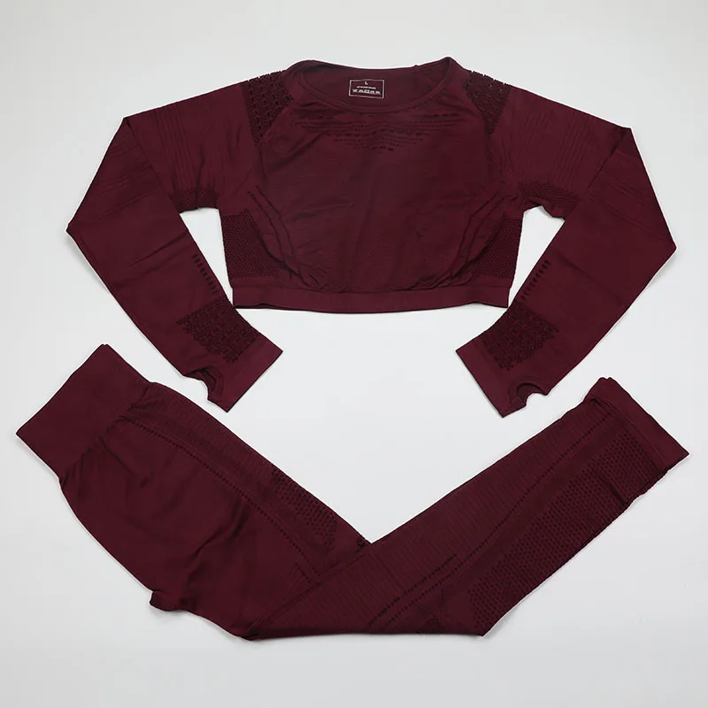 Спортивный комплект из 2 предметов женская одежда для тренировок короткий топ с