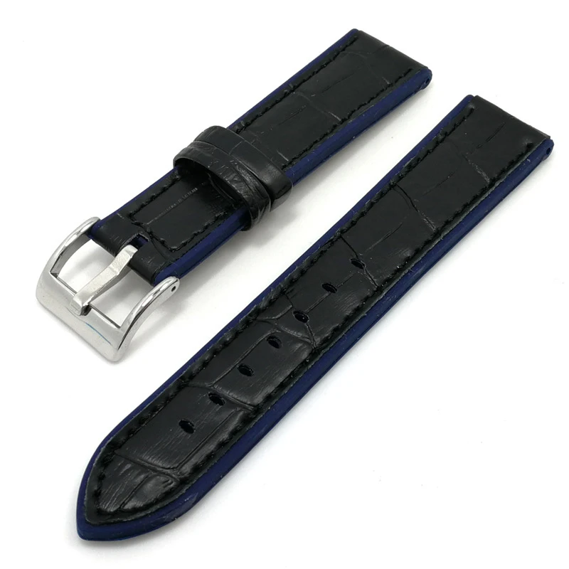 BEAFIRY Silicone+Leather Watch Band 20mm 22mm Waterproof Sweatproof Watchband Rubber Watch Strap black blue orange brown Belt