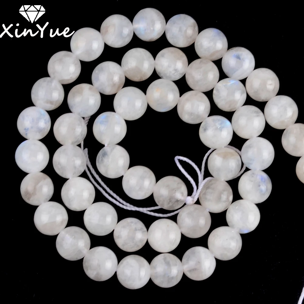 

Natural Blue Moonstone Stone Beads Round Loose Spacer For Jewelry Making DIY Bracelet Handmade 6/8/10/12mm