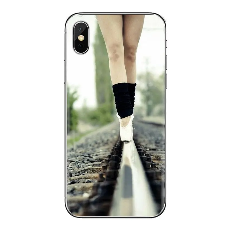 For iPhone XS Max XR X 4 4S 5 5S 5C SE 6 6S 7 8 Plus Samsung Galaxy J1 J3 J5 J7 A3 A5 TPU Cover Silk Ballet Shoes Pointe Pattern |
