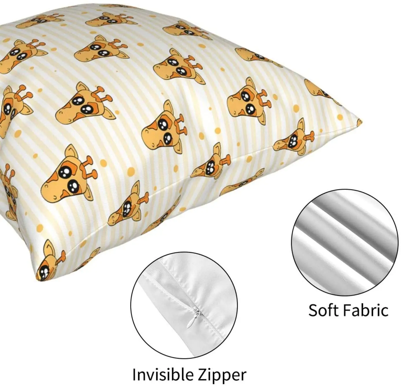 

Cartoon Giraffe Decorative Throw Pillow Covers 18 X 18 Inch,Animal Cushion Cover Square Pillow Cases for Car Sofa Home Decor