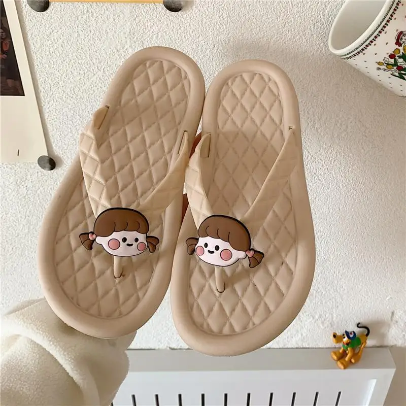 

House Bow Slippers For Women Summer Fashion Cartoon Girl Cute Platforms Flip Flops Casual Sneaker Massage Home Luxury Slippers