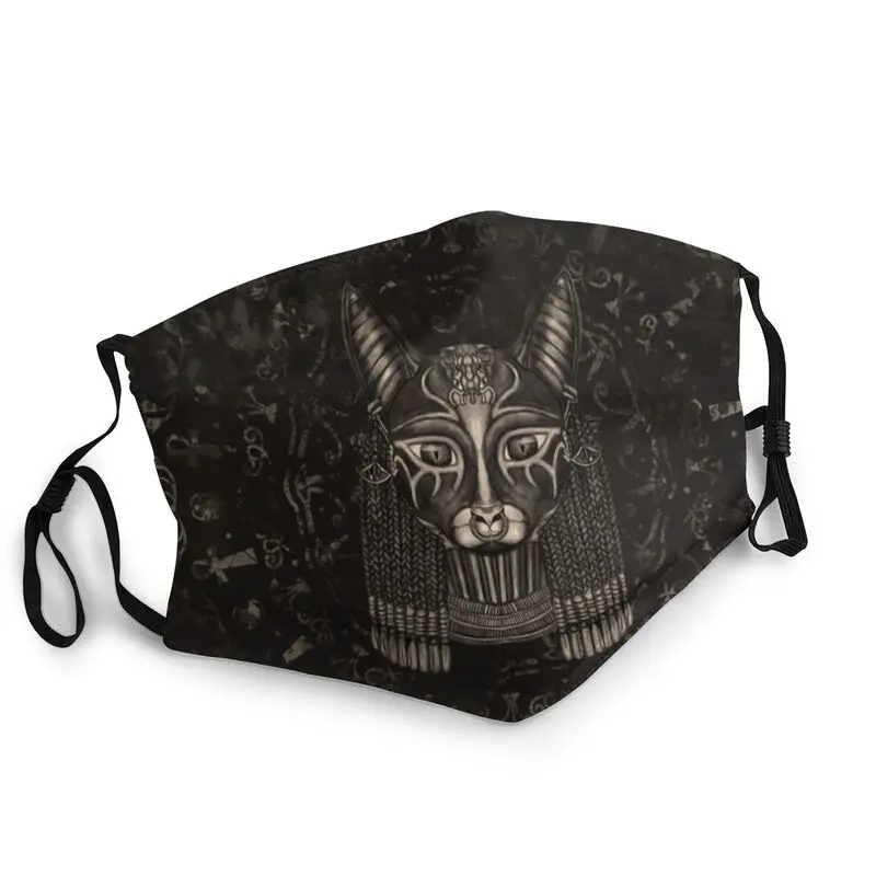 

Bastet Egyptian Goddess Reusable Men Sepia Mouth Face Mask Anti Dust Haze Protection Cover Respirator Mouth Muffle