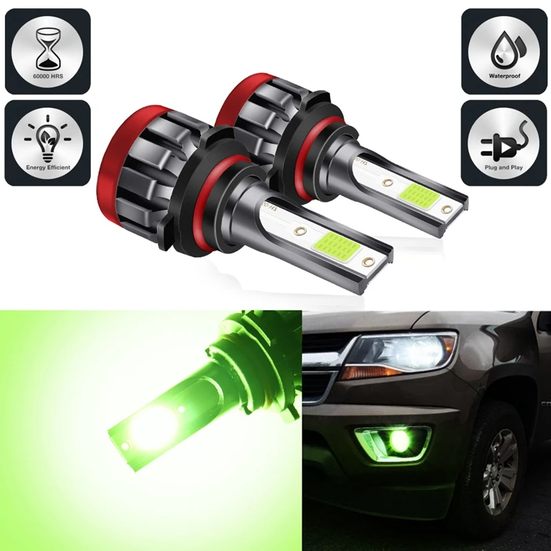 

NEW-2Pcs Car LED Fog Bulbs 9005/HB3 Lime OBD Light Source Led 12V 30W 3000LM Fog Lights for Golf Toyota Mitsubishi