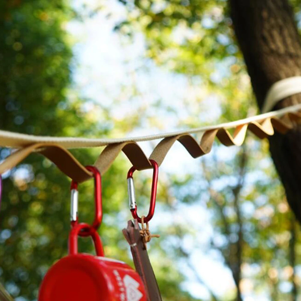 

2Pcs Camping Lanyards with Storage Bags PU Hanging Ropes Outdoor Clotheslines