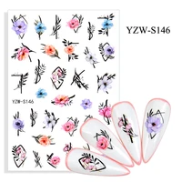 3d stickers for nails spring summer self adhesive sticker charming rose flower branch nail art decorations nail foil accessories