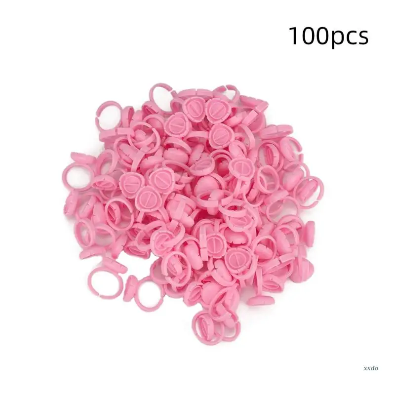 100Pcs Lash Glue Holder Ring Cups Extension Volume Lashes Quick Blossom 2 Methods of Use White/Pink/Green | Красота и здоровье