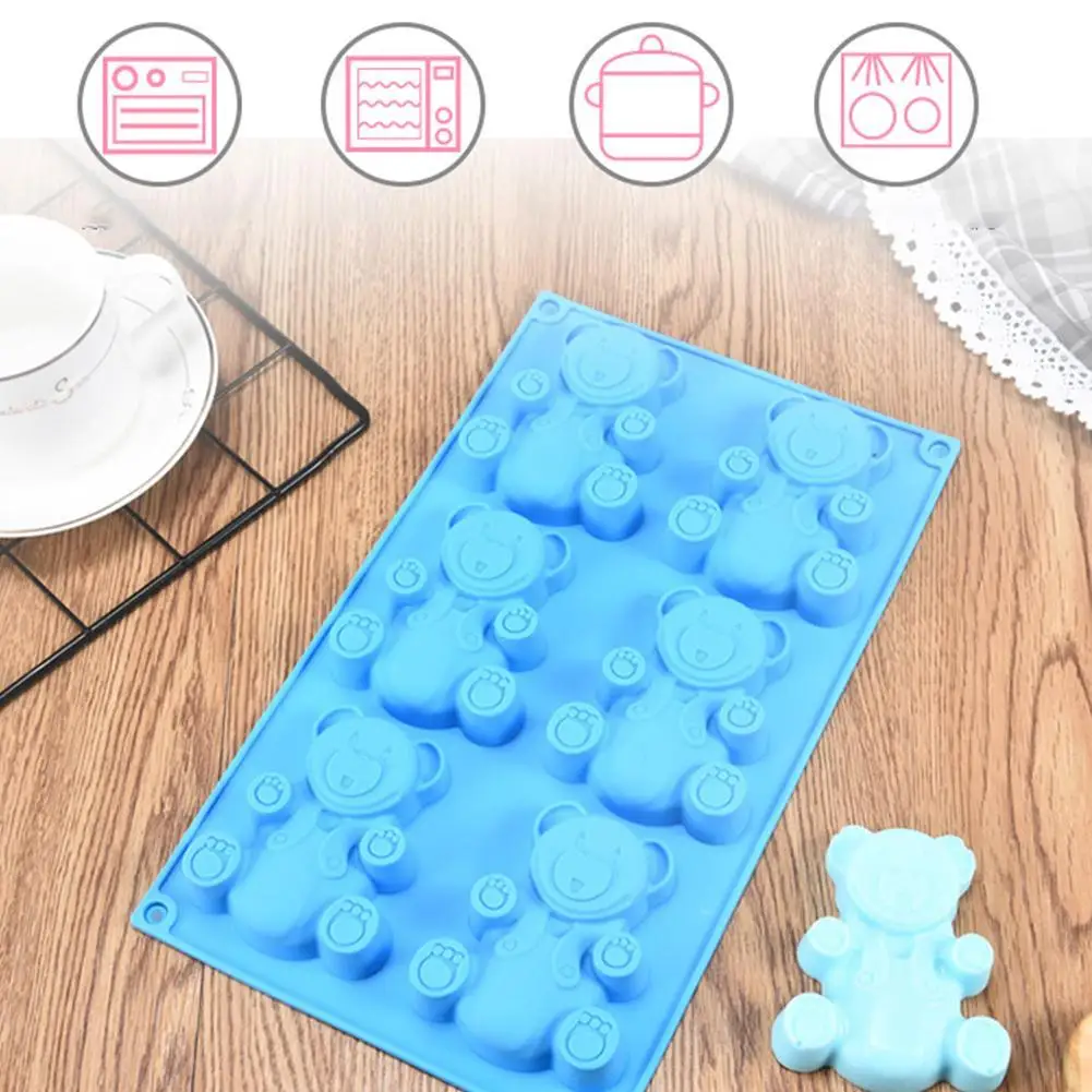 Симпатичная 3D форма медведя для торта силиконовая выпечки помадки кухни