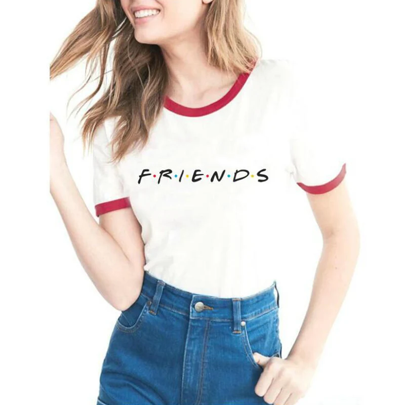 

Friends Tv Shows Women Hipster Shirts Tumblr Graphic T-shirt Women Best Friends Ringer Tee T Shirt Fashion Cotton Clothing Top