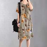 fashionably summer maxi dress for women printed sundress casual short sleeved women high waisted nightgown women plus size
