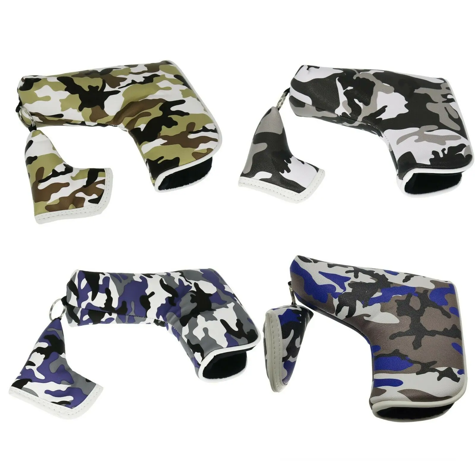 

Golf Head Cover Blade Putter Cover Protector Camouflage Pattern Soft PU Headcover 4 Color For Choose