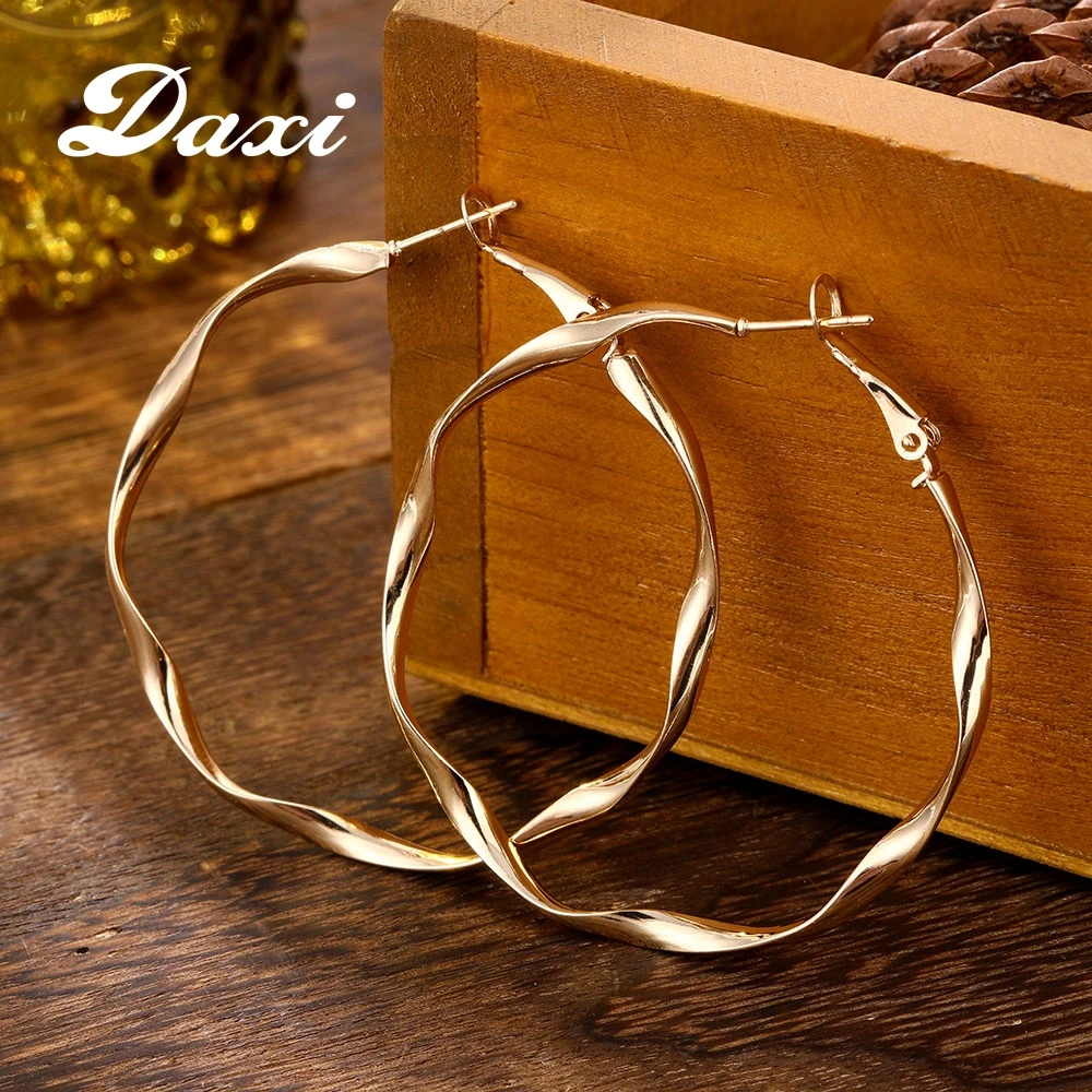 Модные золотые серьги DAXI Hopp для женщин женские обручи корейские в стиле бохо