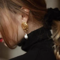 irregular natural pearl earrings female long tassel earrings as senior fashion joker tide restoring ancient ways