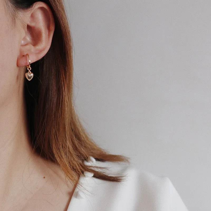 Простые женские серьги подвески модные украшения в виде сердца корейский стиль