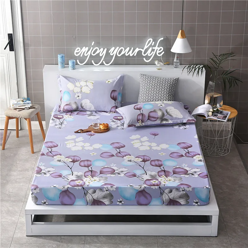 Простыня для кровати с красочным принтом эластичная резинка наволочки