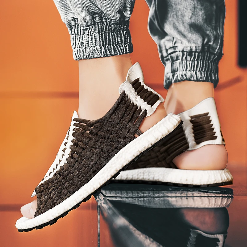 

Breathable Mesh Shoes Sandalias Playa Mujer Breathable Sneakers Men's Beach Slippers Work Shoes Summer Man Hombre Flip Flops