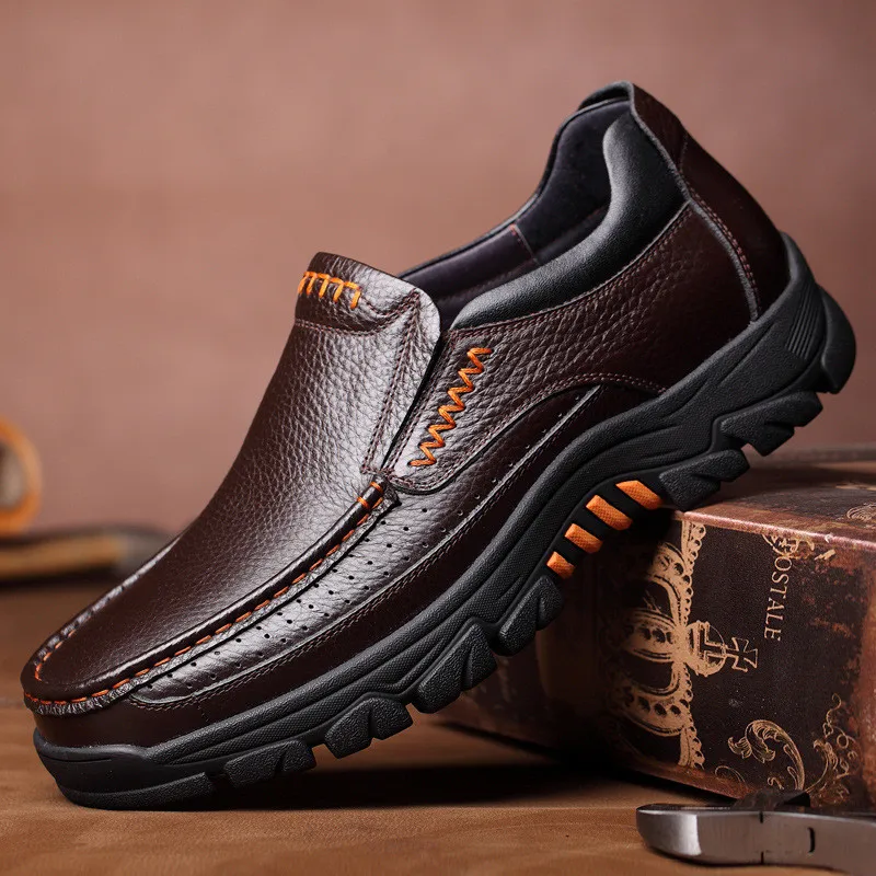 

High Quality Genuine Leather Men Shoes Fashion Loafers Soft Cow Leather Men Casual Shoes New Male Footwear Black Brown Moccasins