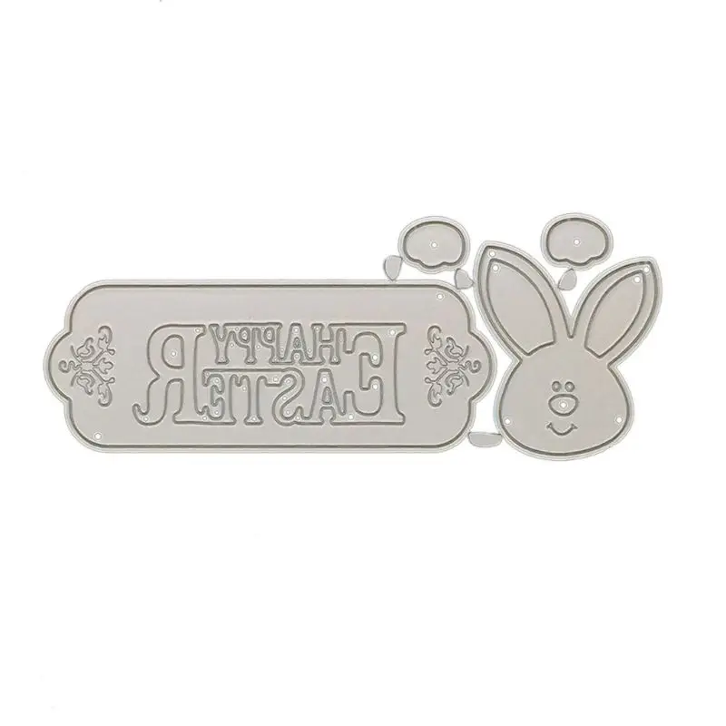 

Easter Rabbit Metal Cutting Dies Stencil DIY Scrapbooking Album Stamp Paper Card Embossing Crafts Decor QXNB