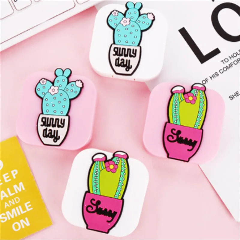 1 шт. симпатичная мультяшная коробка для контактных линз с сердечками девочек