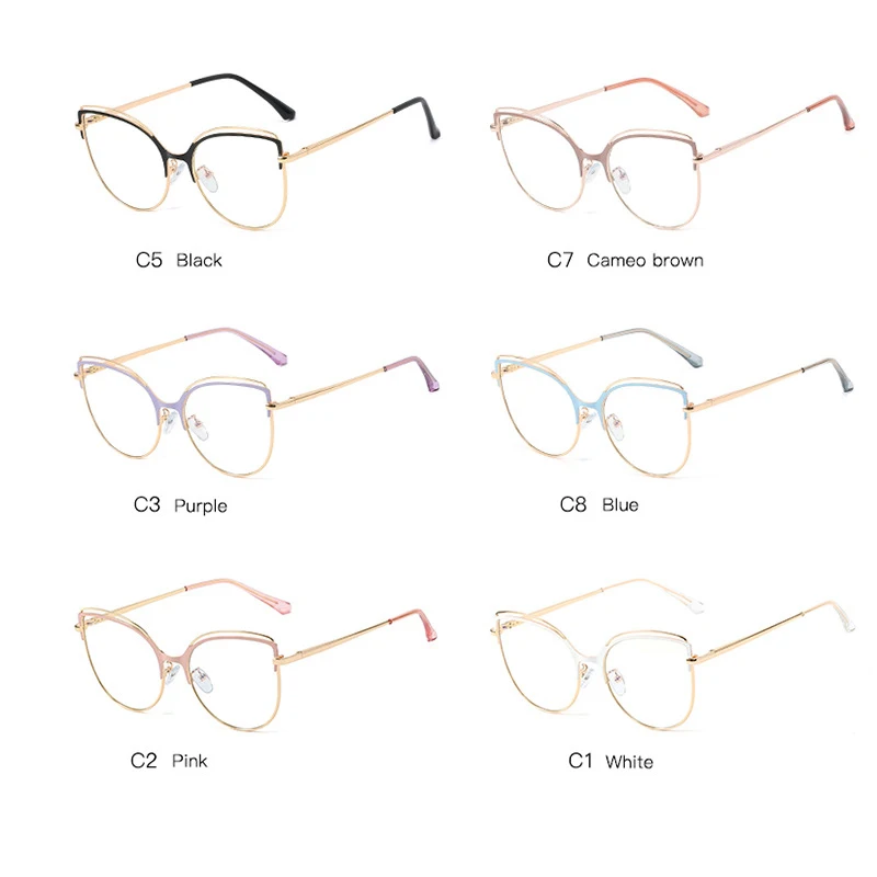 

Vintage Cat Eye Glasses Frame Anti Blue Light Computer Glasses Transparent Optical Eye Blocking Glasses Spectacle High Quality