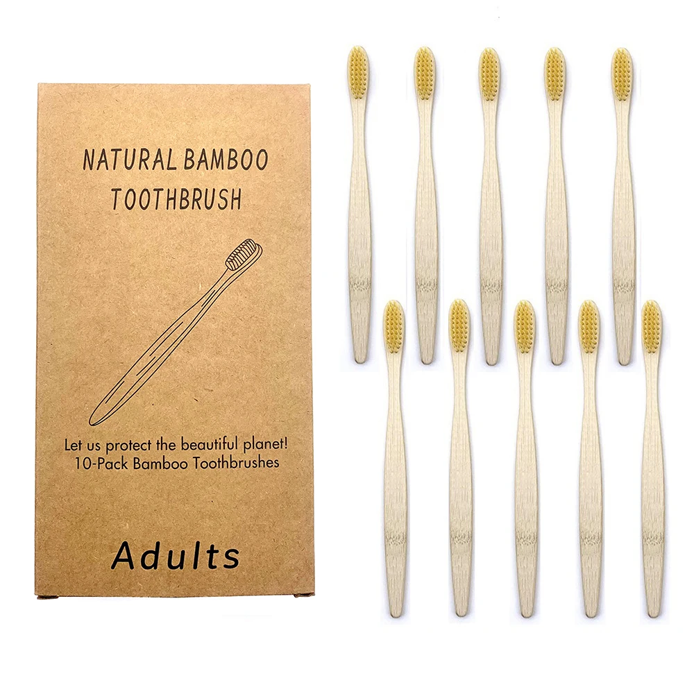 

10 шт. цветная зубная щетка натуральный бамбук зубная щетка комплект зубные щетки с мягкой щетиной для зубов с активированным углем эко бамб...