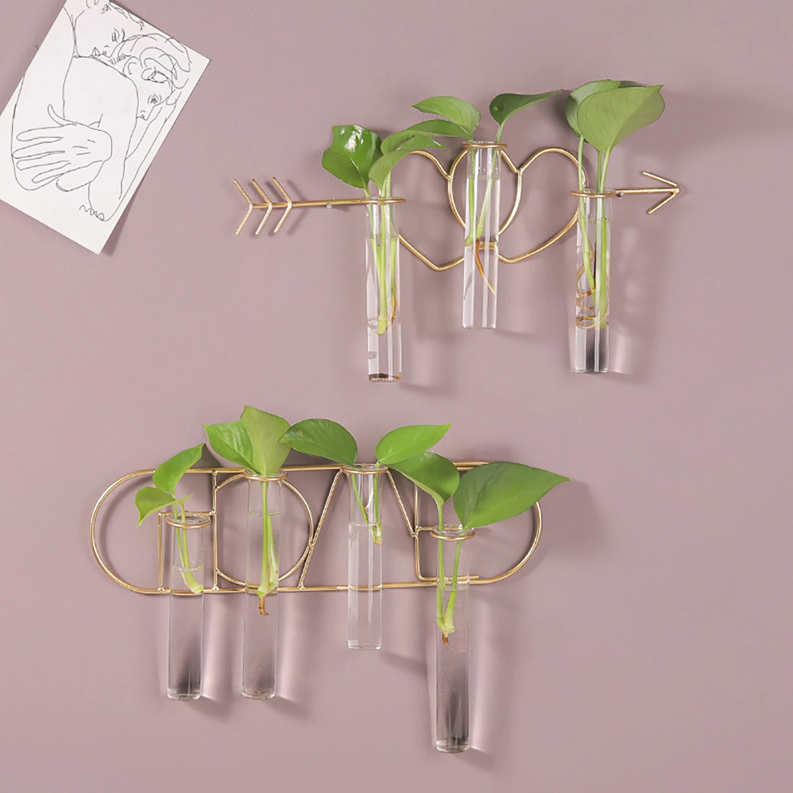 Настенное гидропонное Кованое стекло однотонное вазы для растений висячий