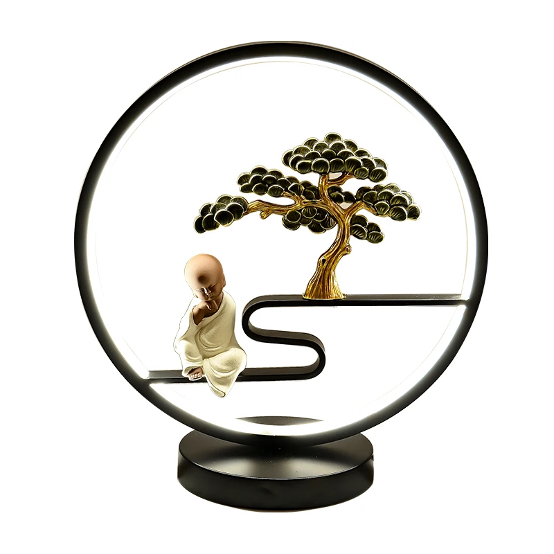 

Table Lamp Bedside Lamp New Chinese Creative Designer Study Desk Zen Warm Typhoon Bedroom and Household Lamp in the Living Room