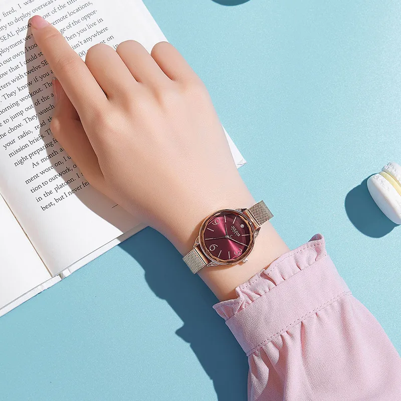 Часы Julius со сверкающим стеклом женские тонкие ювелирные изделия красивые часы