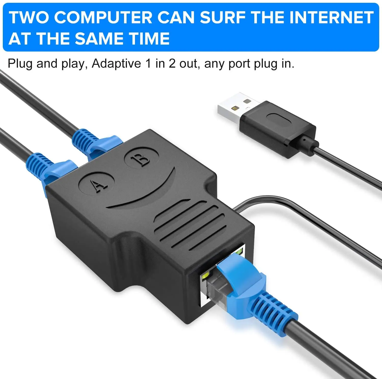 Сетевой Разветвитель RJ45 адаптер от 1 до 2 разъемов сетевой разветвитель Ethernet LAN