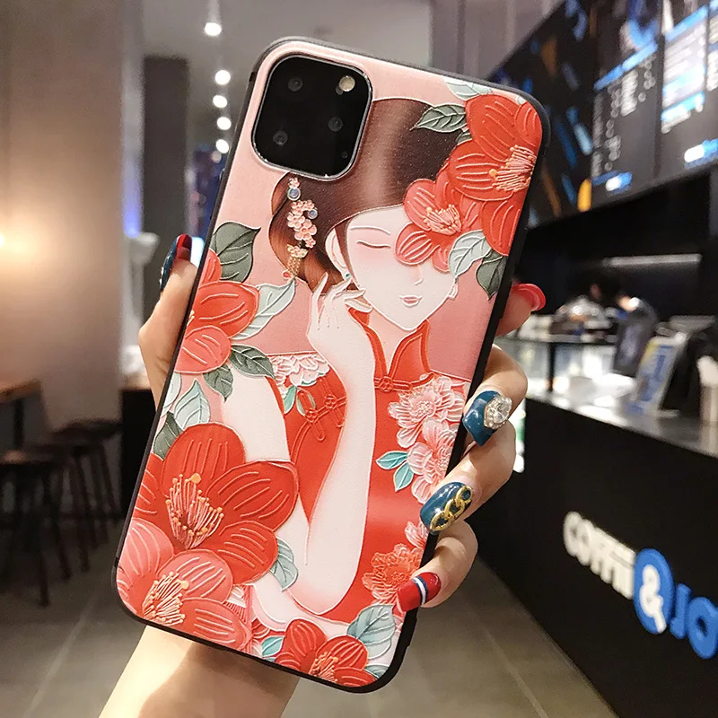 Чехол для Vivo Y67 V5 V5S Y66 Y65 V15 V11 Pro V5 Lite IQOO Neo Y3 Y17 X21s китайский Стиль рельефный чехол-накладка Coque