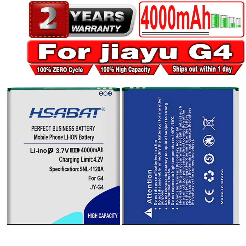 Аккумулятор HSABAT для jiayu G4 батарея G4c G4T G4S на 100% новый аккумулятор 4000 мА · ч JY