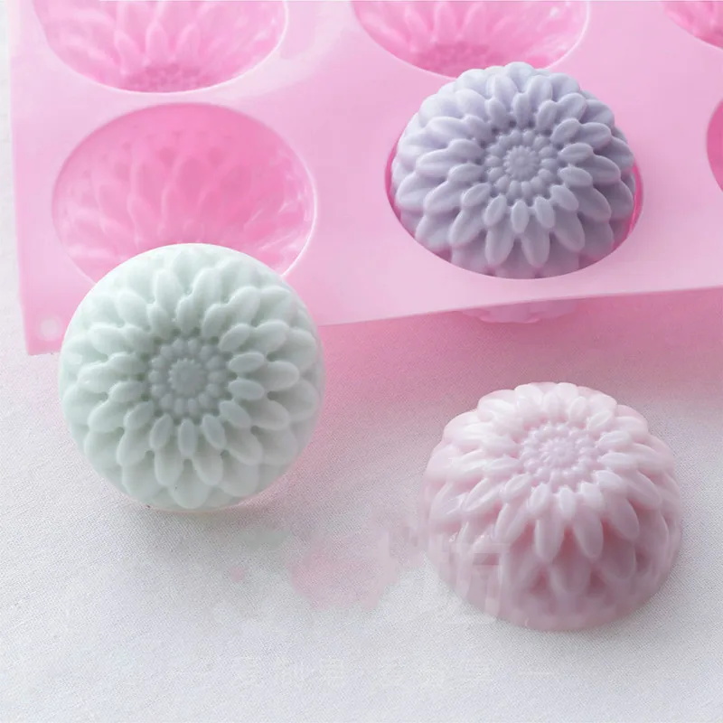 Новая силиконовая форма с хризантемой 6 цветов формы для мыла сделай сам гибкая