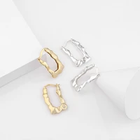 925 silver elegant fashion asymmetrical thick hoop earrings geometry gift for women 2021 accessories joias ouro 18k jewelry