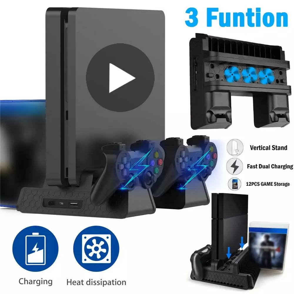 

Control for Sony Game Console Play Station Playstation PS 4 PS4 Slim Pro Cooler Cooling Fan DC 5V USB Gadget Controller Device