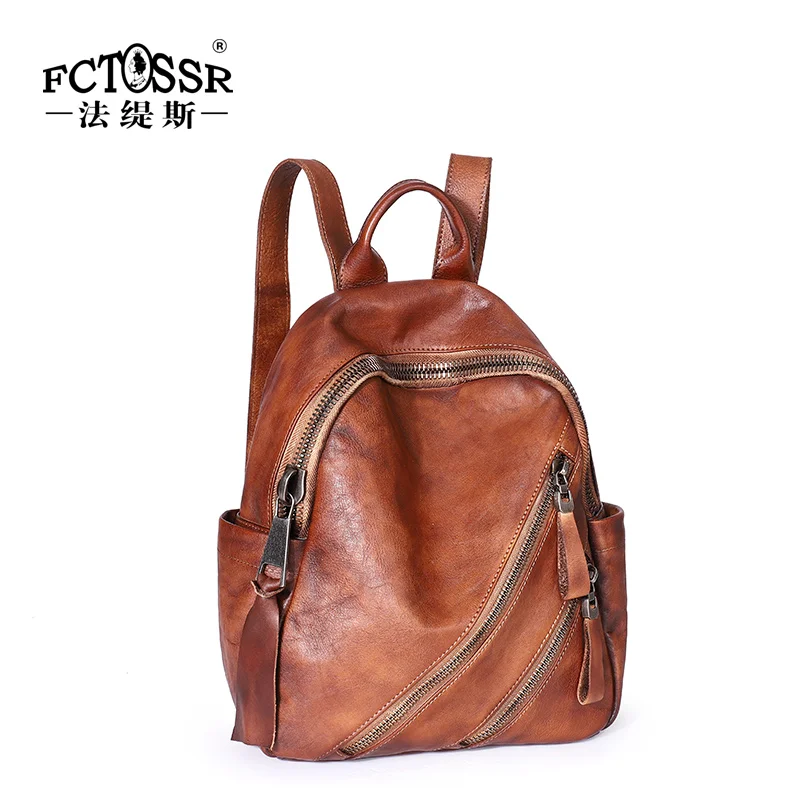 2019 FCTOSSR женский рюкзак из натуральной кожи сумки на плечо ручной работы винтажная