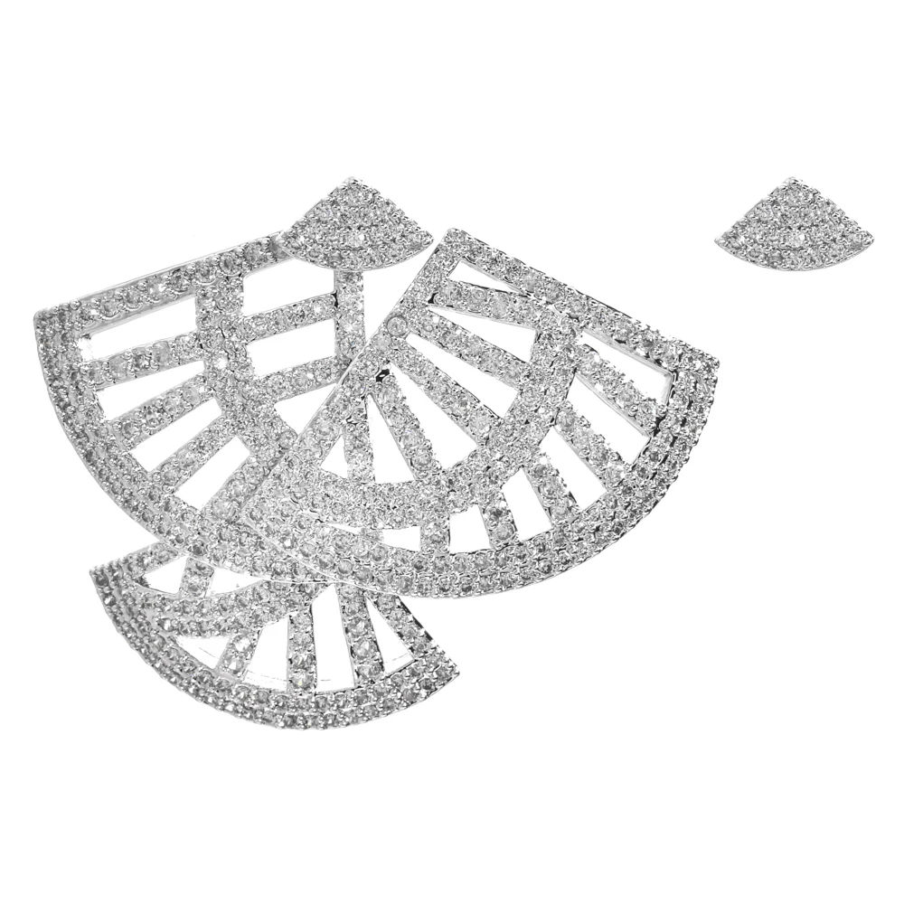 Европейские и американские модные ассиметричные серьги в форме сектора с микро