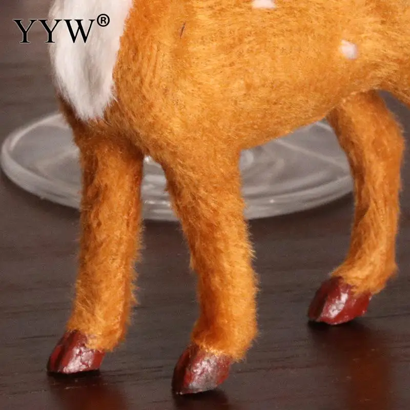 

Flocking Fabric Decoration Mini Christmas Crafts Ornaments Christmas Deer Xmas Party Home Table Decoration Happy New Year Gift