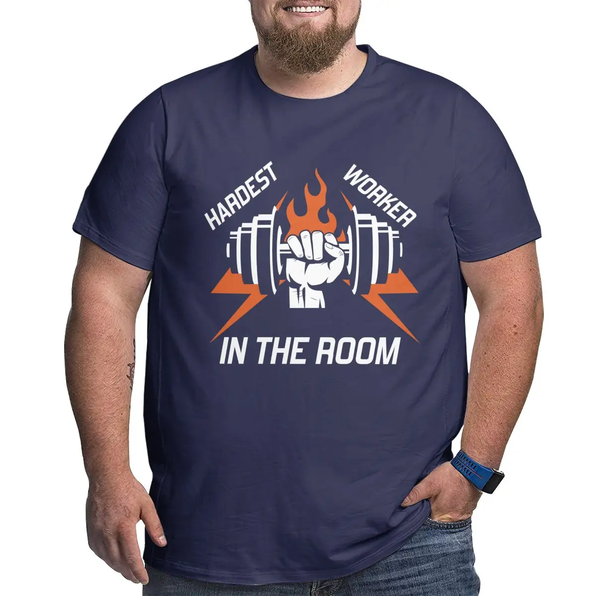 

Hardest Worker Project - Rock Men T Shirts Plus Size Oversized Cotton T-shirts for Big Man Summer Short Sleeves Tops