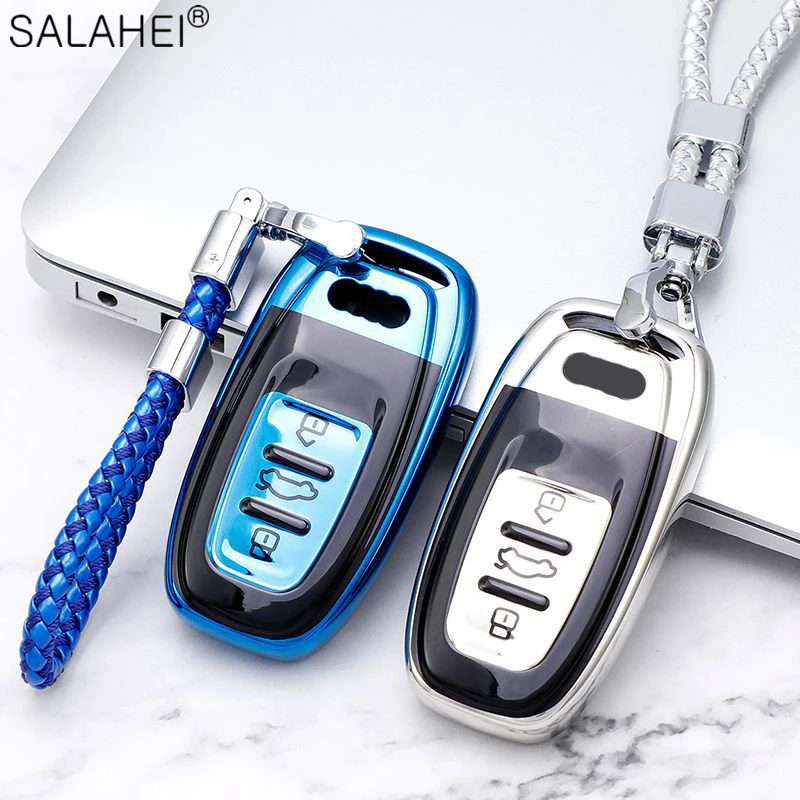 Красочный Новый мягкий TPU чехол для автомобиля умный защитный ключа Audi A6L A4L Q5 A3 A4 B6