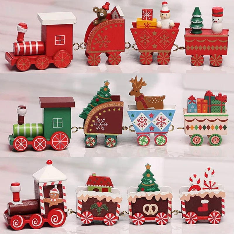 Adorno de tren de madera para decoración del hogar  juguete de Navidad para recién nacido  Navidad