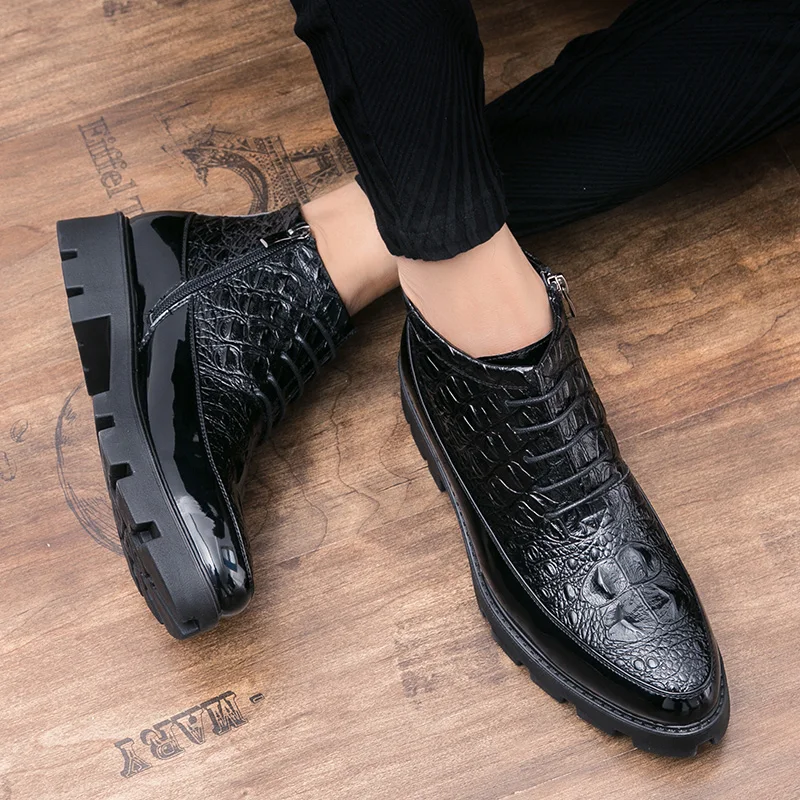 

Handmade Classic Men Boots lace up High Quality Leather Men Dress Shoes fashion Outdoor Autumn Man Moccasins Men Ankle Boots