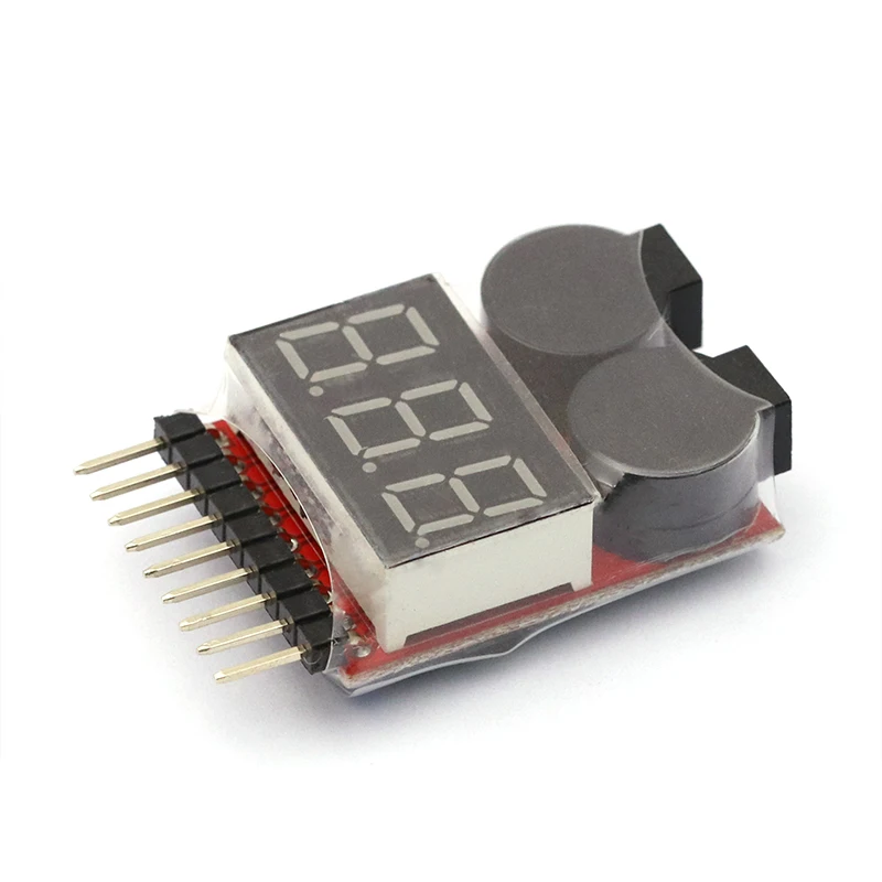 1-8S светодиодный Lipo индикатор напряжения тестер низкого зуммер сигнализация для