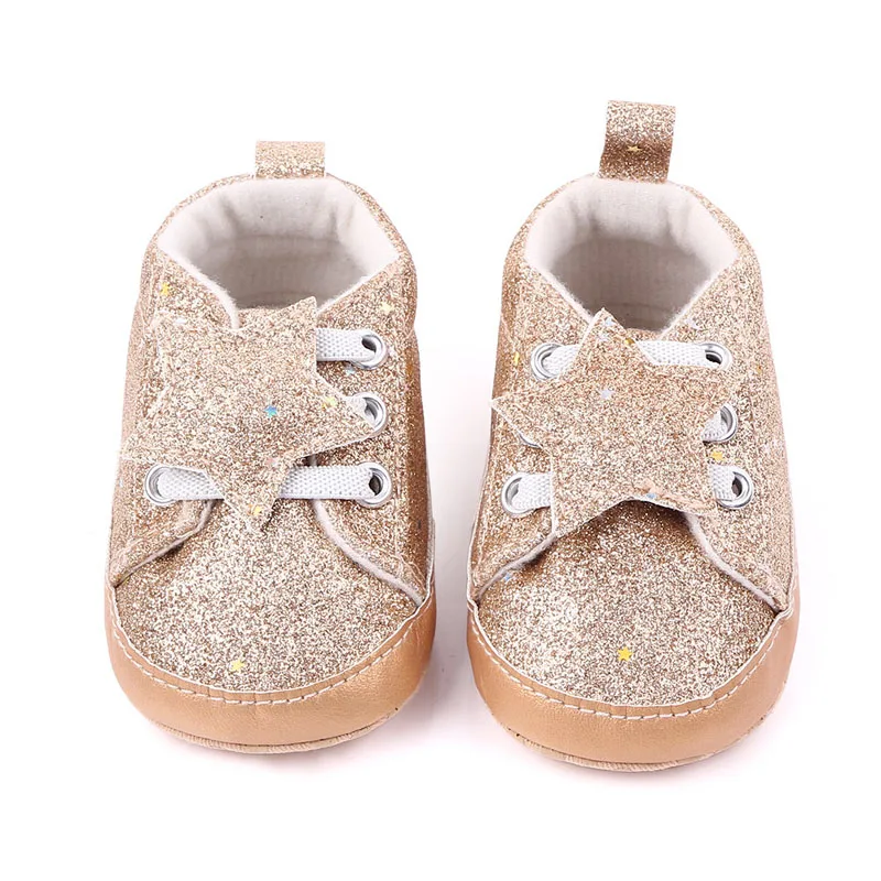 

Newborn Baby Boy Girl Pram Shoes Infant Sneakers Toddler PreWalker Colorful Sequin Stars Trainers 0-18M for Baby First Walkers