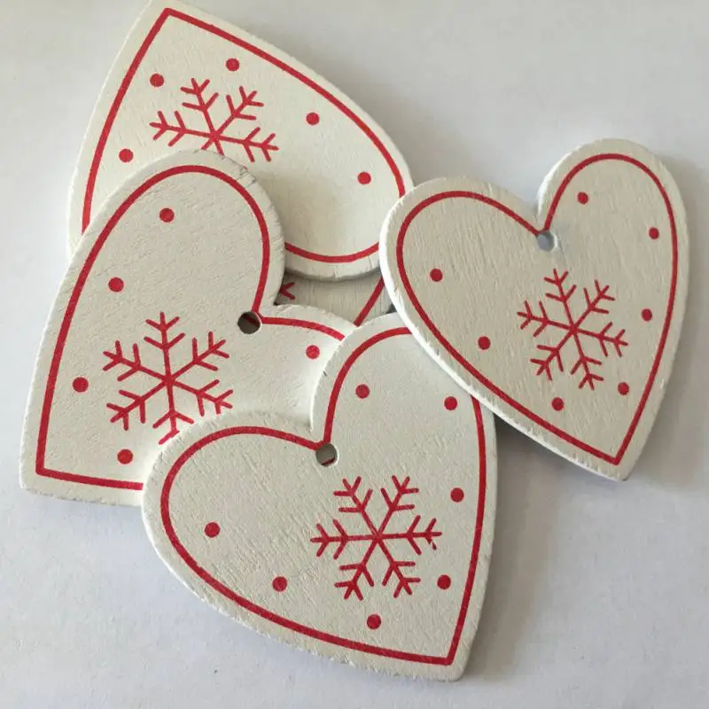

10Pcs/Lot 2-Inch Natural Wood Christmas Decorative Hanging Ornaments Pendant Gifts Xmas Tree Home Wedding Decor
