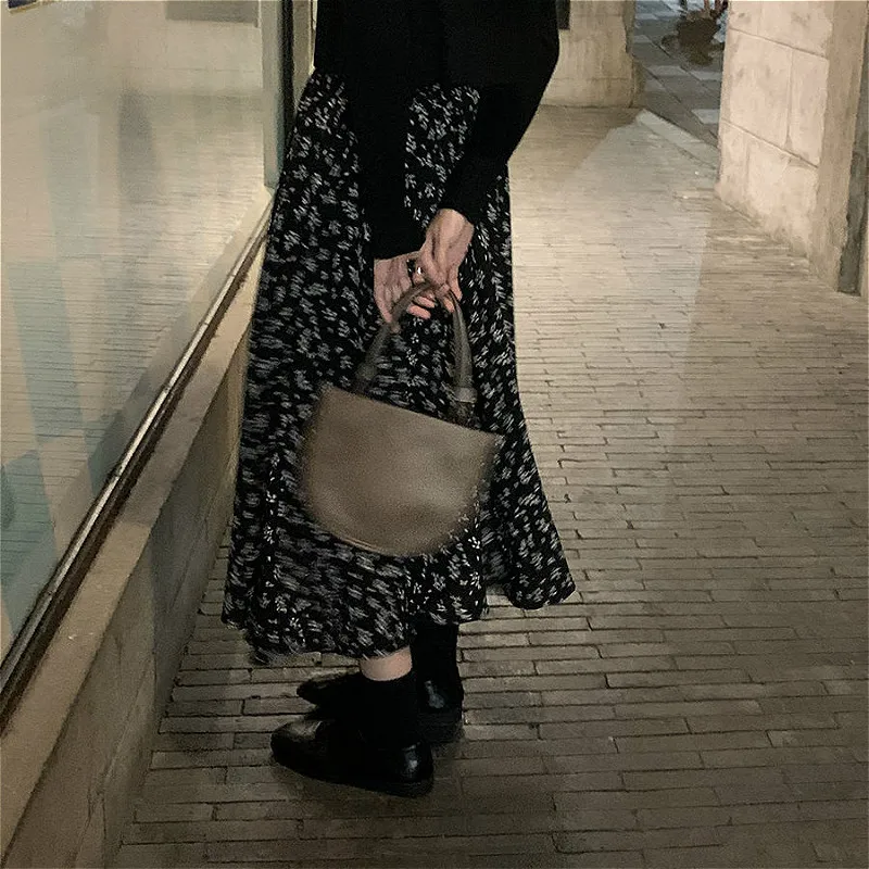 Skirts Women Design High Waist Summer Loose Trendy Elegant Artistic BF A-Line All-match Print Lovely Ins Casual Tender Aesthetic | Женская