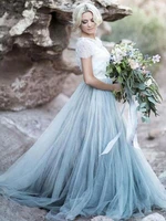 2020 boat neck illusion short sleeves lace vestido de noiva ball gown custom made plus size wedding dresses h06