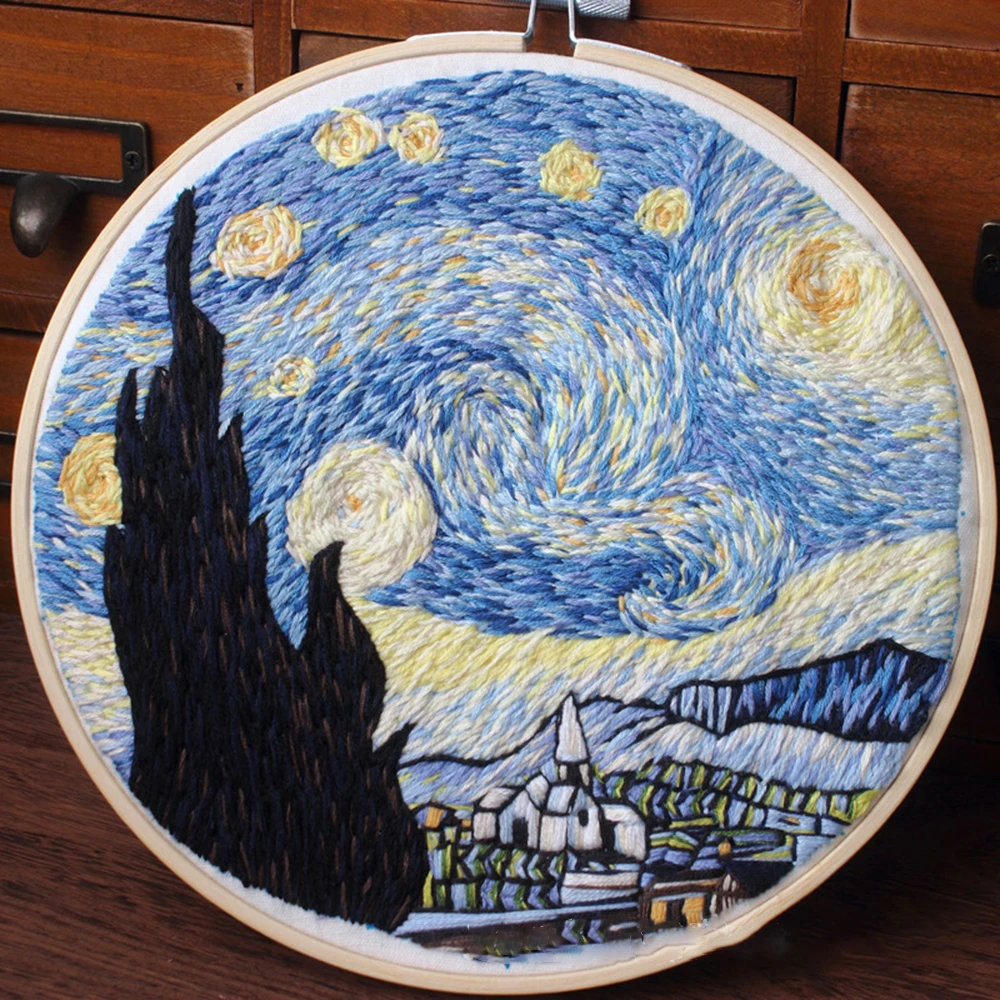 

DIY Needlework Kit Embroidery Beginner Handmade Arts Cotton linen 30*30cm