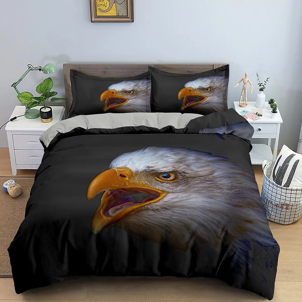 Animal 3D Bedding Set Eagle Pattern Duvet Cover Sets With Pillowcase Twin Double Full Queen King Size Comforter Cover 2/3pcs