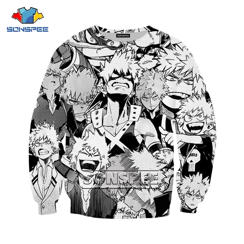 

Крутой мультяшный Толстовка Todoroki Shoto Bakugou Katsuki 3D принт аниме много лиц спортивный костюм Повседневный Женский пуловер большого размера для м...