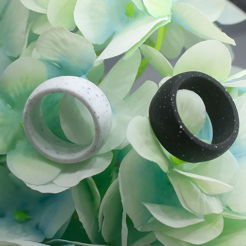 Мужское белое Мраморное Силиконовое кольцо прочное обручальное для мужчин